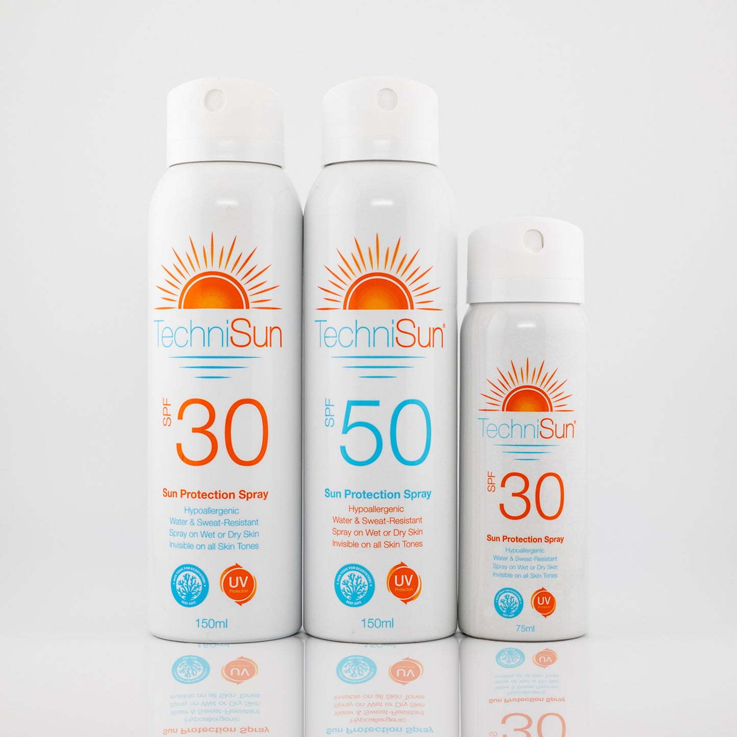 Wet & Dry Sun Protection Bundle SPF 30 & 50 + FREE 75ml Pocket Spray | TechniSun
