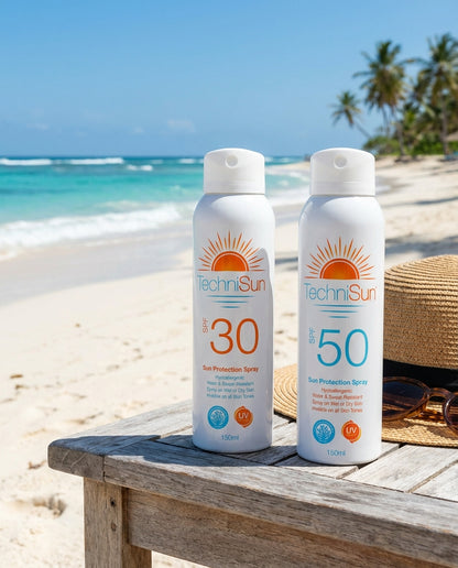 Wet & Dry Sun Protection Bundle SPF 30 & 50 + FREE 75ml Pocket Spray | TechniSun